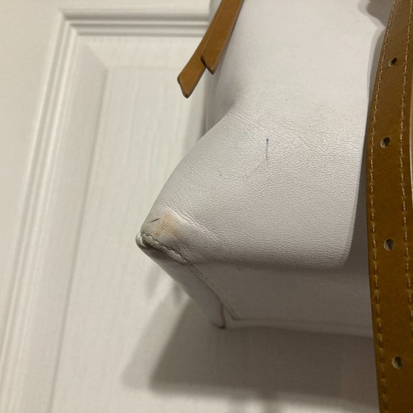 Coach White Camel/Brown Edgepaint Borough Bag Glove-Tanned Leather Satchel - Med - Picture 12 of 15